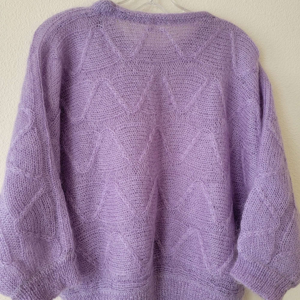 Vintage 1980th mohair knit sweater size Large. - Picture 2 of 12